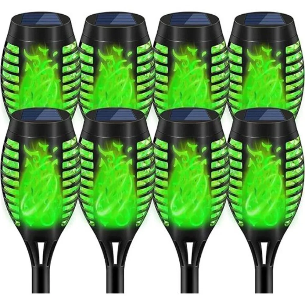 Solar Torch Lights for Garden Decor 8 Pack 12 LED Solar Lights for Outside